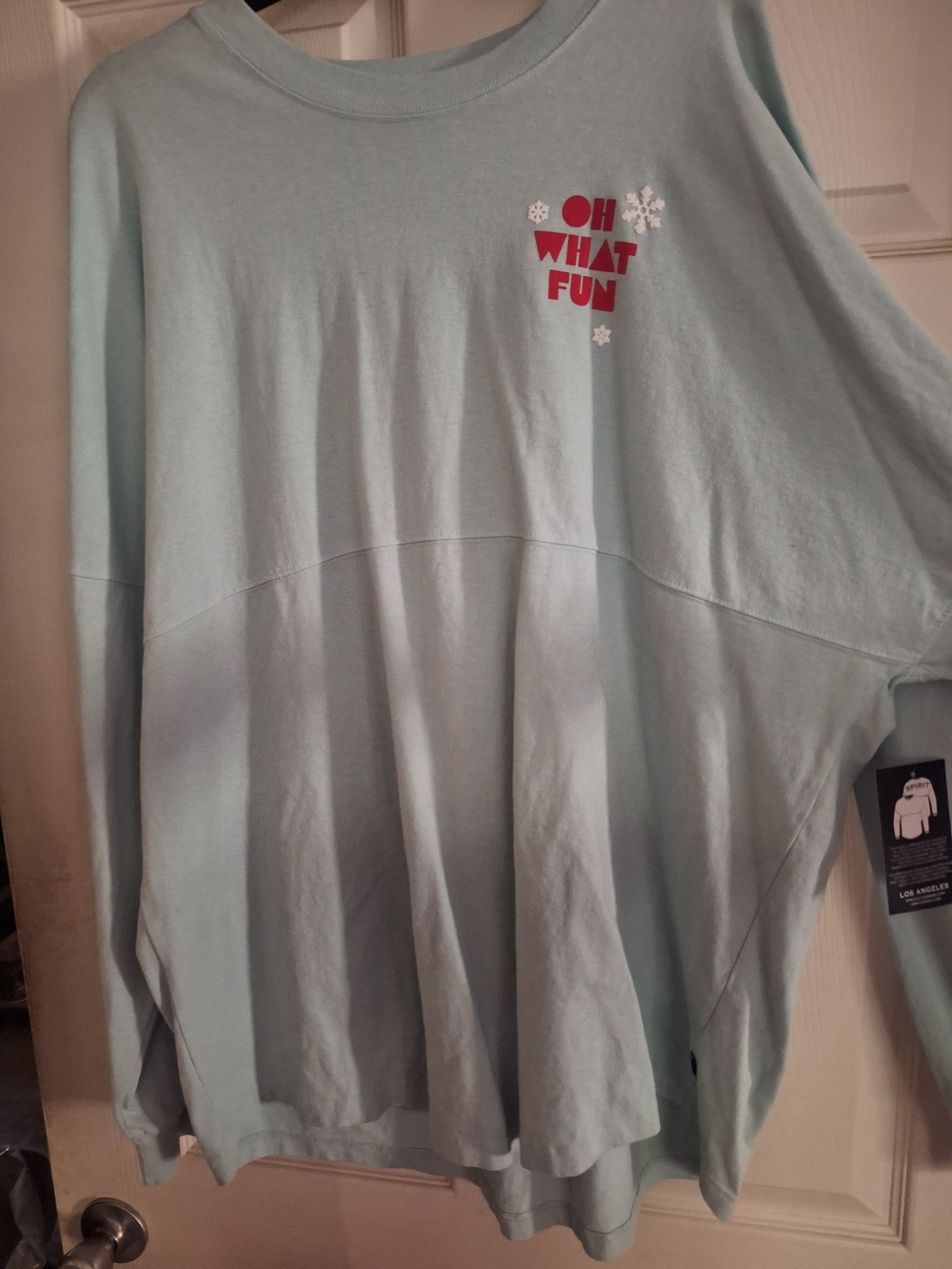 Light Blue "Oh What Fun" Christmas Rudolph Women's Spirit Jersey
